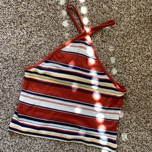 Obey striped cropped tank